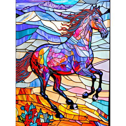 Horse Glass Painting - Full Round Drill Diamond Painting 30*40CM