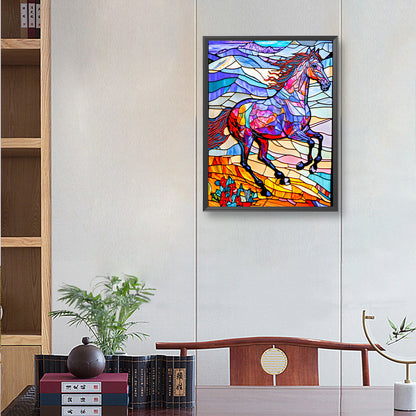 Horse Glass Painting - Full Round Drill Diamond Painting 30*40CM