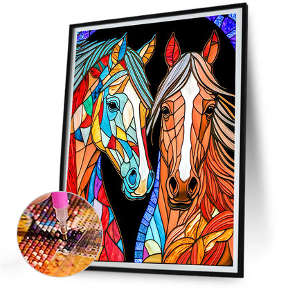 Horse Glass Painting - Full Round Drill Diamond Painting 30*40CM