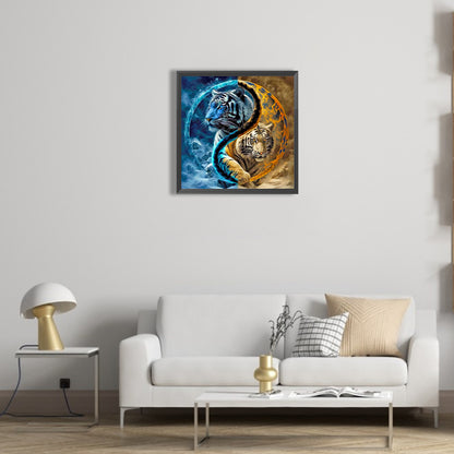 Yin-Yang Tigers Stepping Forward - Full Round Drill Diamond Painting 40*40CM