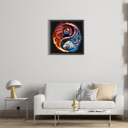 Tiger In The Cloud And Mist - Full Round Drill Diamond Painting 40*40CM