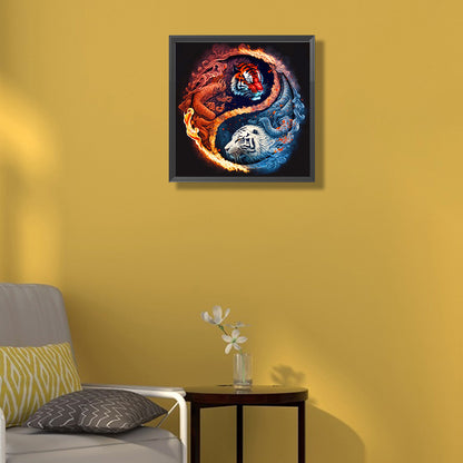 Tiger In The Cloud And Mist - Full Round Drill Diamond Painting 40*40CM