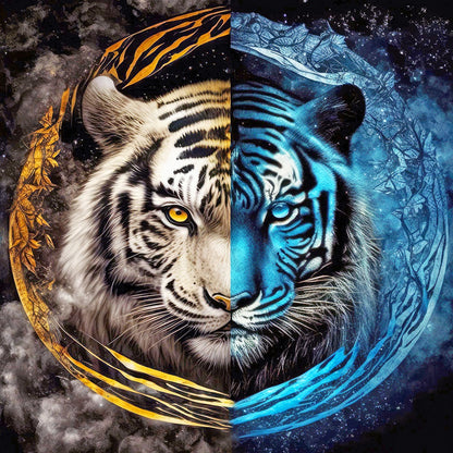 Yin Yang Tiger Head - Full Round Drill Diamond Painting 40*40CM