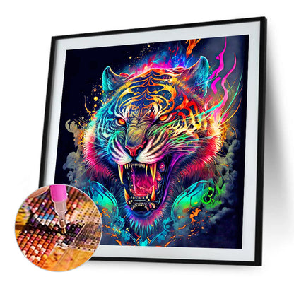 Roaring Tiger - Full Round Drill Diamond Painting 40*40CM