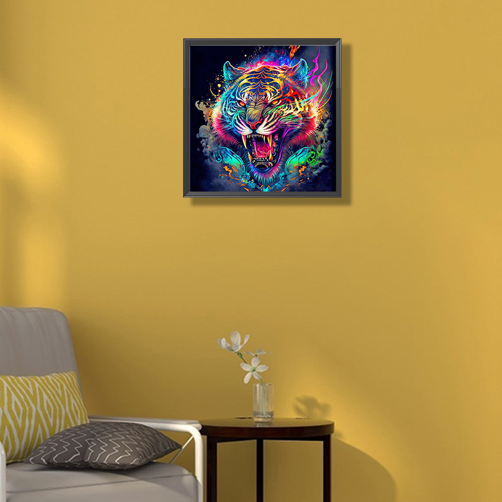 Roaring Tiger - Full Round Drill Diamond Painting 40*40CM