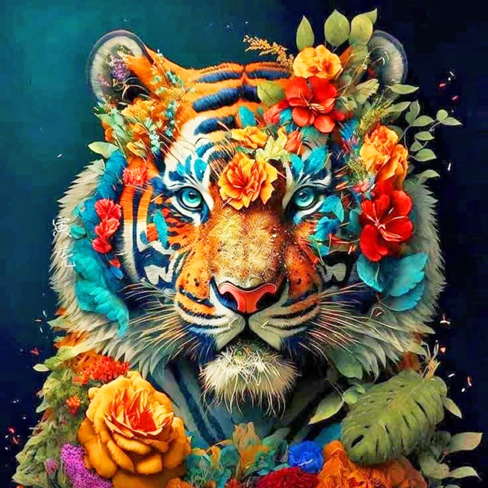 Serious Tiger - Full Round Drill Diamond Painting 40*40CM