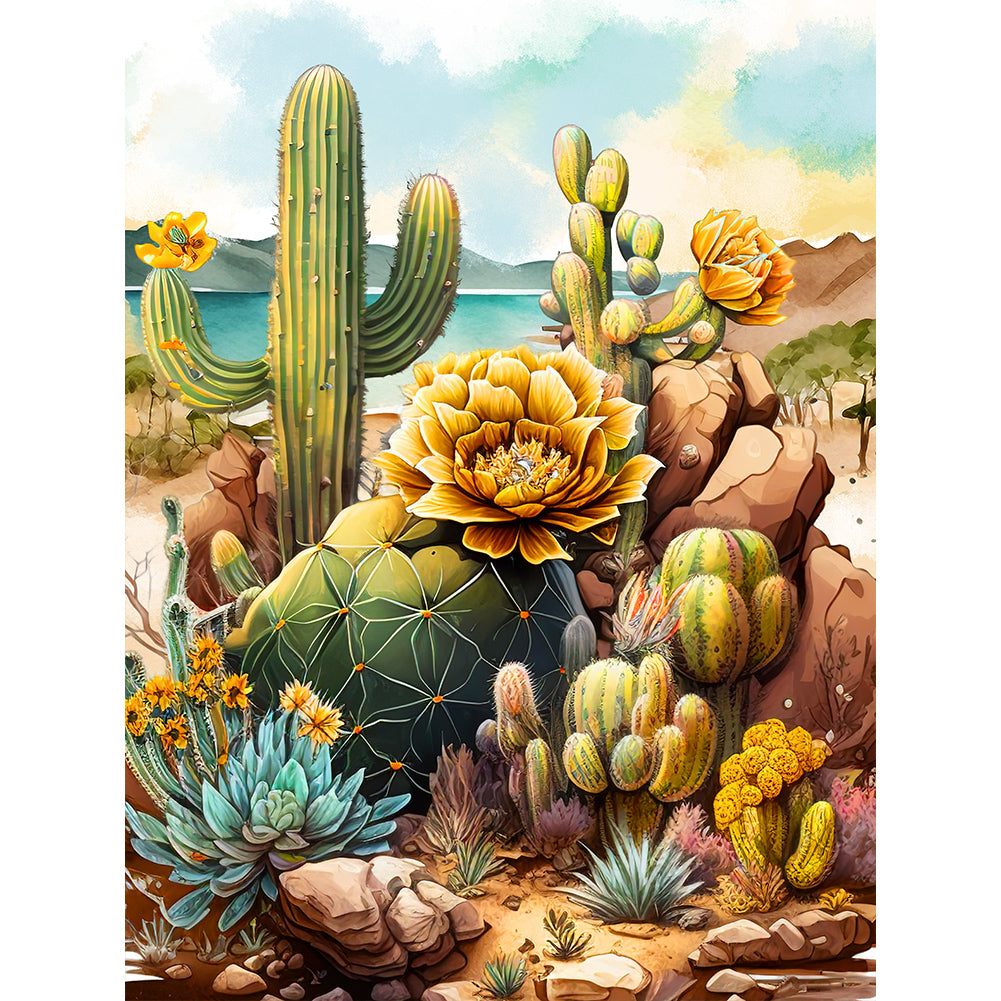 Boot Cactus - Full Round Drill Diamond Painting 30*40CM