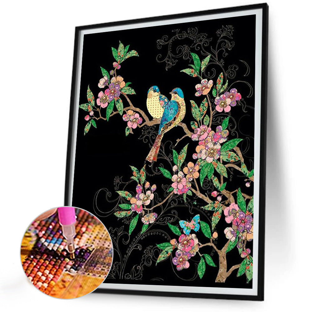 Branch Bird - Full Round Drill Diamond Painting 30*40CM