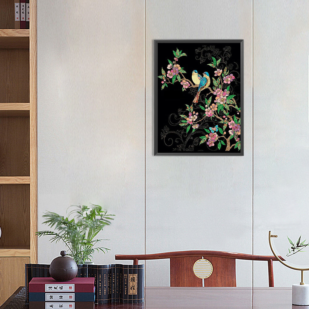 Branch Bird - Full Round Drill Diamond Painting 30*40CM