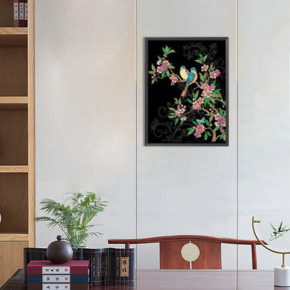 Branch Bird - Full Round Drill Diamond Painting 30*40CM
