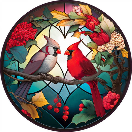 Cardinal Glass Painting Cardinal - Full Round Drill Diamond Painting 35*35CM