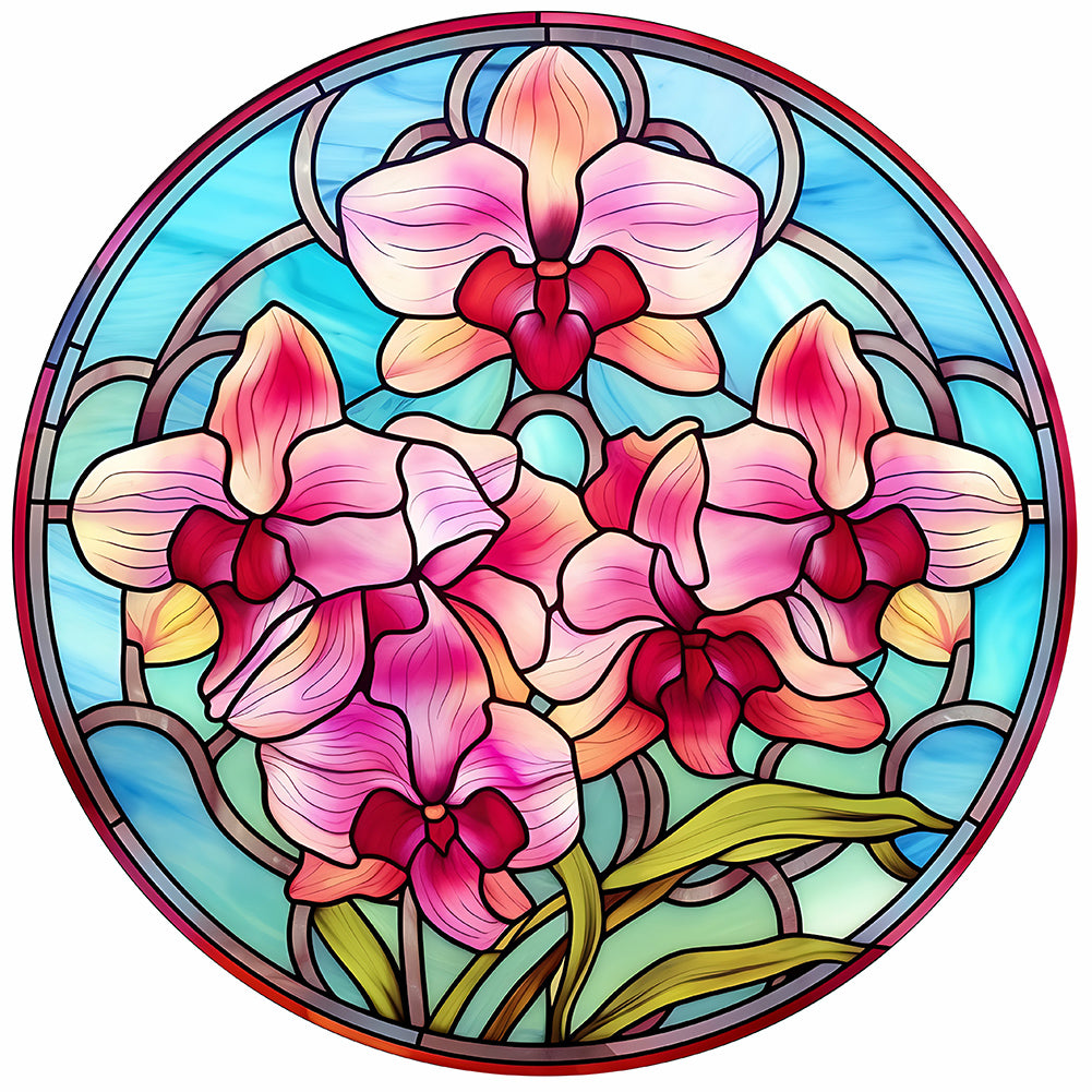 Flower Glass Painting - Full Round Drill Diamond Painting 30*30CM