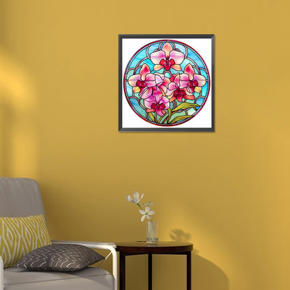 Flower Glass Painting - Full Round Drill Diamond Painting 30*30CM