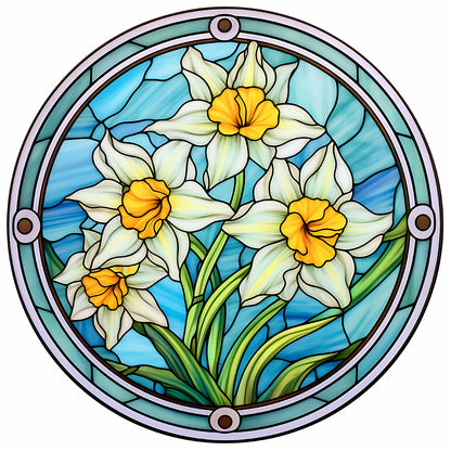 Flower Glass Painting - Full Round Drill Diamond Painting 30*30CM