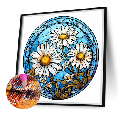 Flower Glass Painting - Full Round Drill Diamond Painting 30*30CM