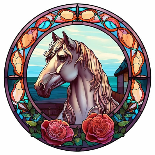 Horse Glass Painting - Full Round Drill Diamond Painting 30*30CM