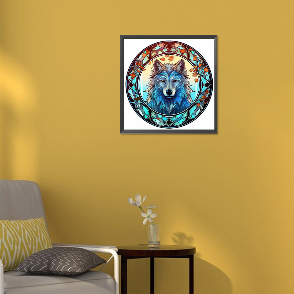 Animal Wolf Glass Painting - Full Round Drill Diamond Painting 30*30CM