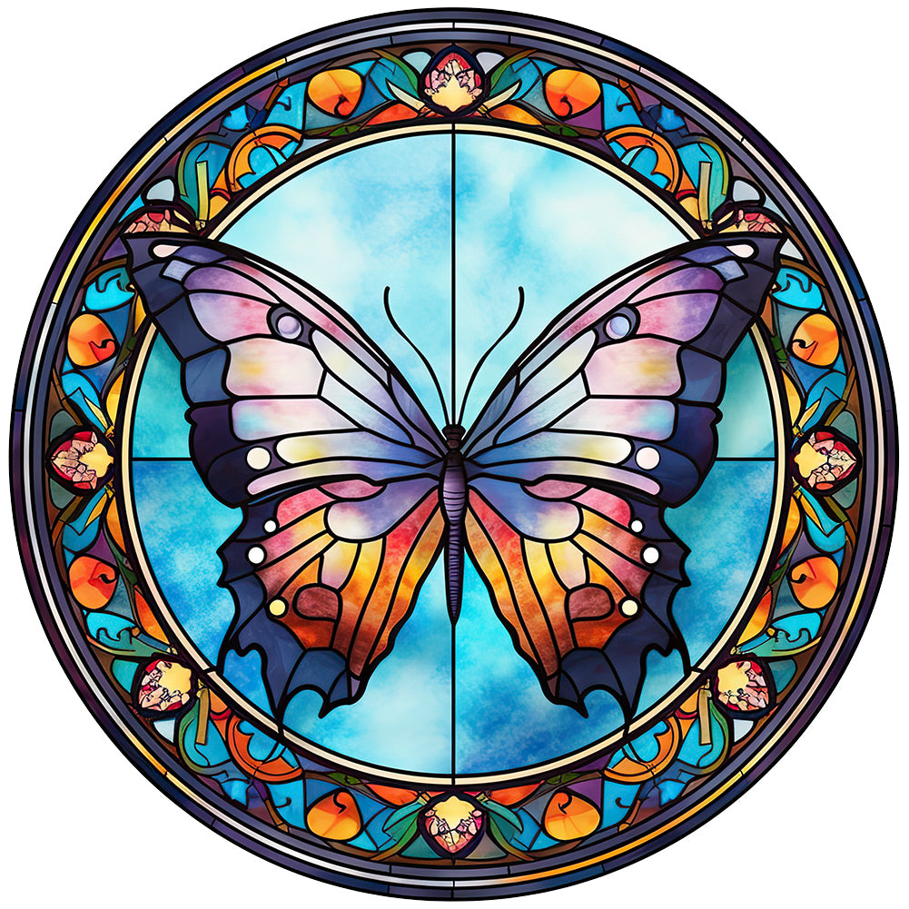 Butterfly Glass Painting - Full Round Drill Diamond Painting 30*30CM