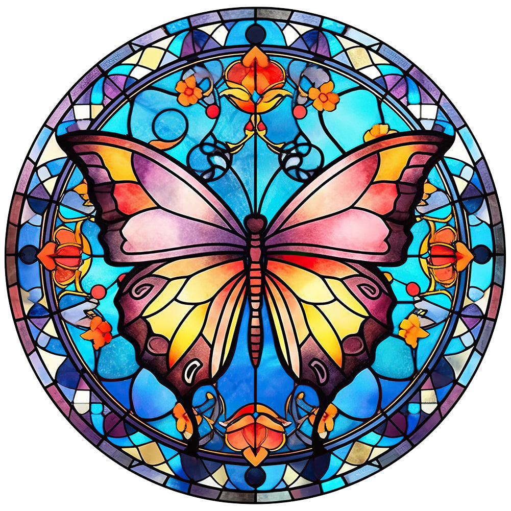 Butterfly Glass Painting - Full Round Drill Diamond Painting 30*30CM