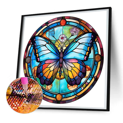 Butterfly Glass Painting - Full Round Drill Diamond Painting 30*30CM