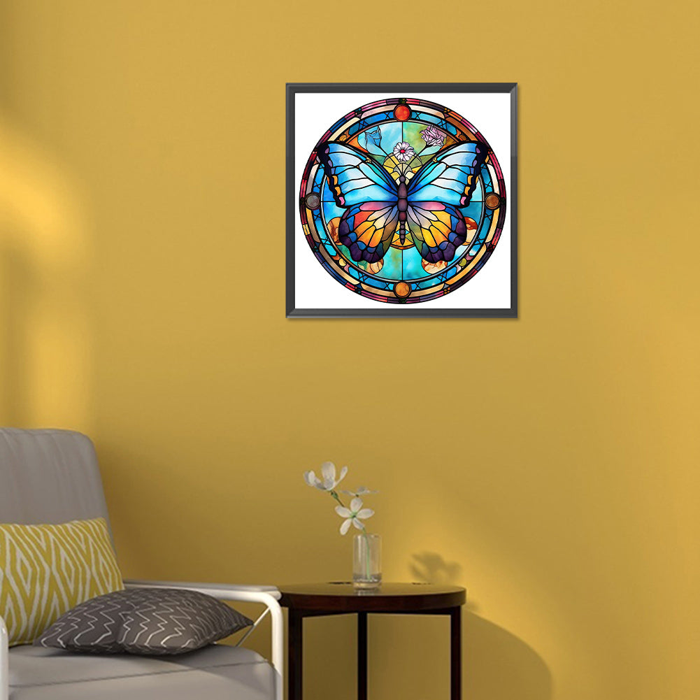 Butterfly Glass Painting - Full Round Drill Diamond Painting 30*30CM