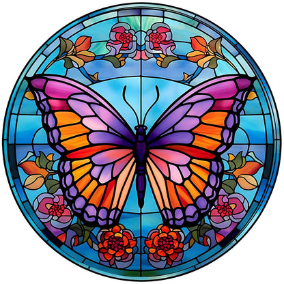 Butterfly Glass Painting - Full Round Drill Diamond Painting 30*30CM