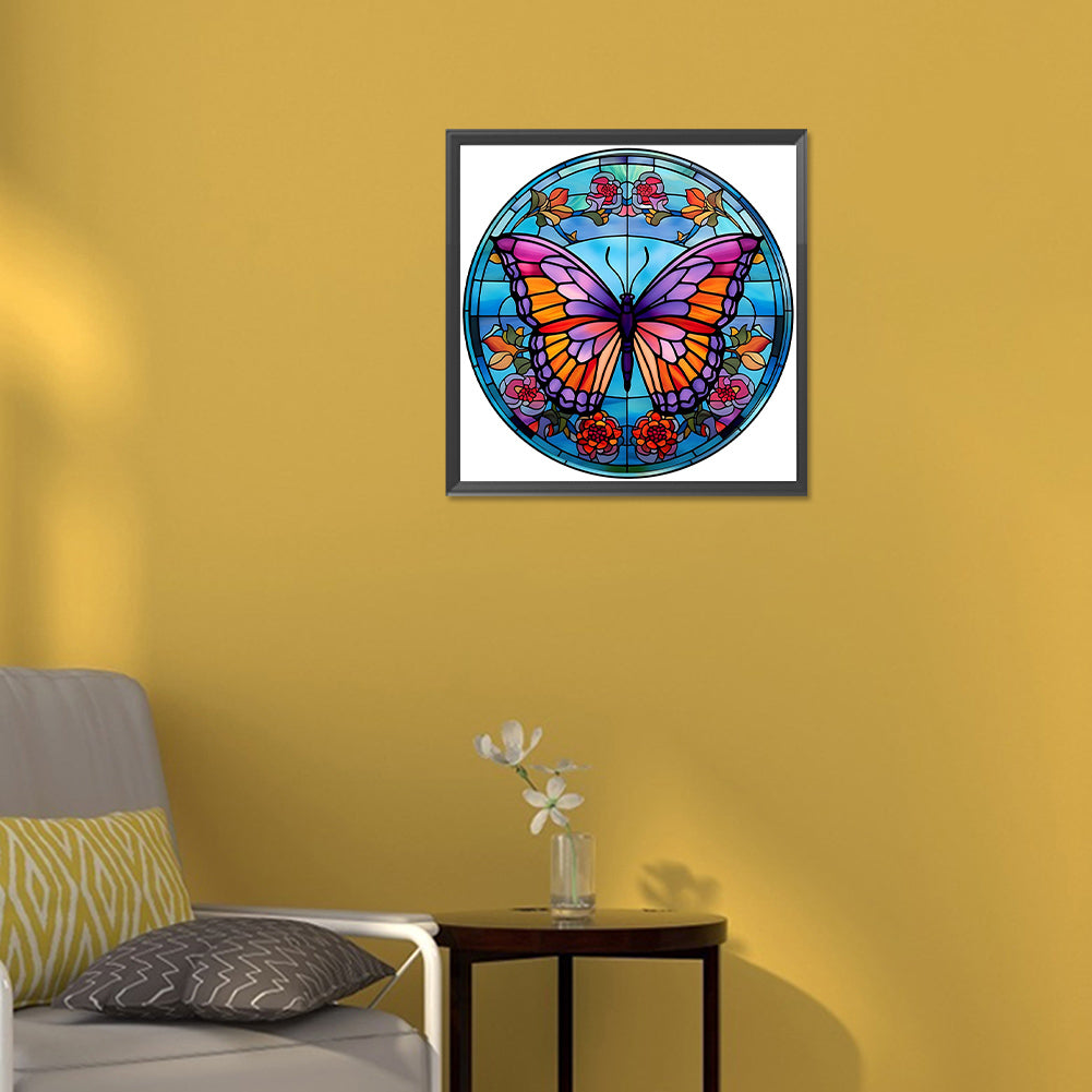 Butterfly Glass Painting - Full Round Drill Diamond Painting 30*30CM