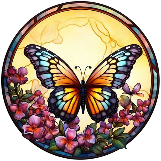 Butterfly Glass Painting - Full Round Drill Diamond Painting 30*30CM