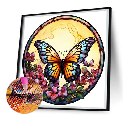 Butterfly Glass Painting - Full Round Drill Diamond Painting 30*30CM