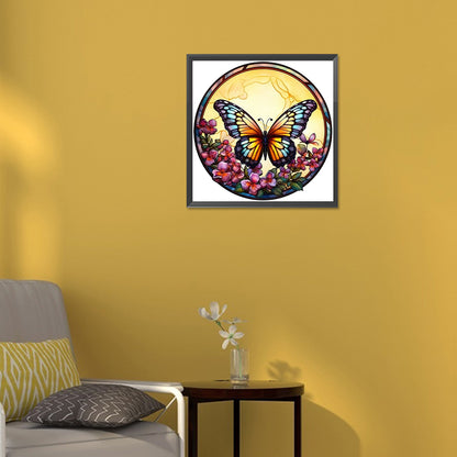 Butterfly Glass Painting - Full Round Drill Diamond Painting 30*30CM