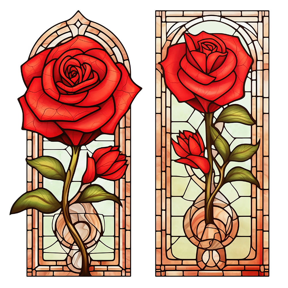 Rose Glass Painting - Full Round Drill Diamond Painting 40*40CM