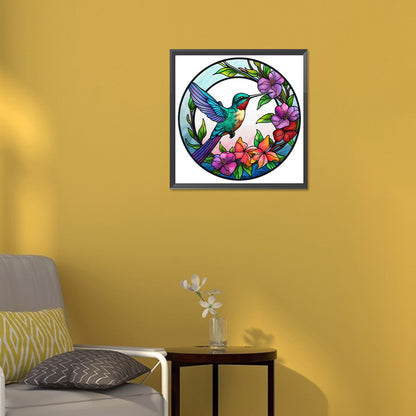 Animal Hummingbird Glass Painting - Full Round Drill Diamond Painting 30*30CM