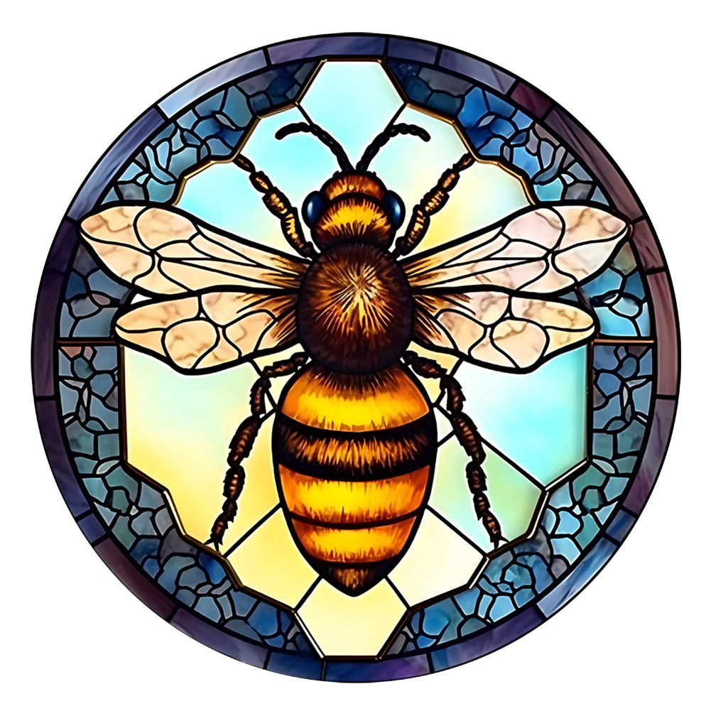 Animal Bee Glass Painting - Full Round Drill Diamond Painting 30*30CM