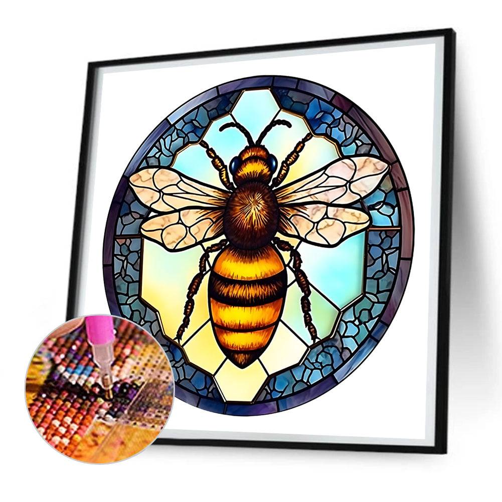 Animal Bee Glass Painting - Full Round Drill Diamond Painting 30*30CM