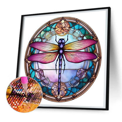 Animal Dragonfly Glass Painting - Full Round Drill Diamond Painting 30*30CM