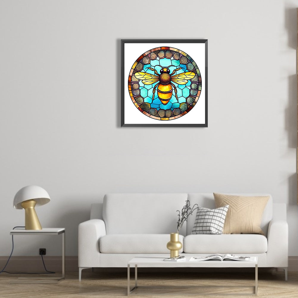 Animal Bee Glass Painting - Full Round Drill Diamond Painting 30*30CM