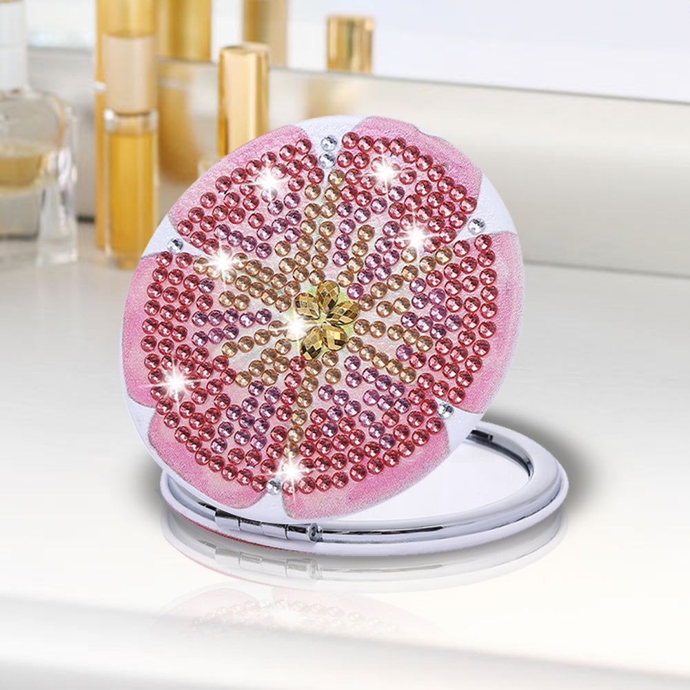 DIY Diamond Art Vanity Mirror Handheld Folding Purse Mirror for Kids Women Girls