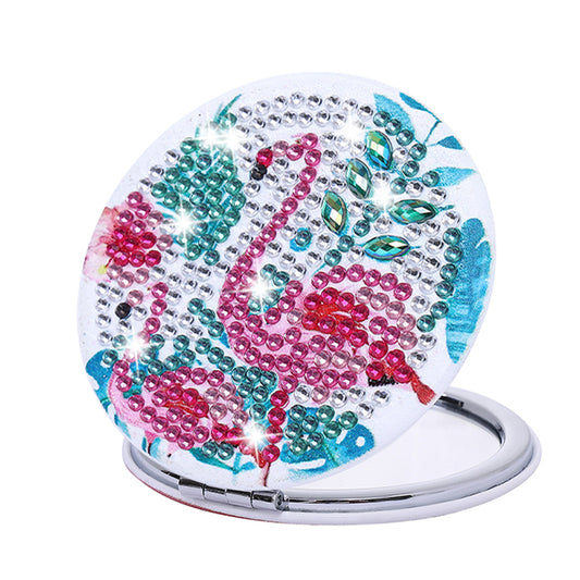 DIY Diamond Art Mosaic Makeup Mirror Art Craft Set Flamingo Paint by Number Kits