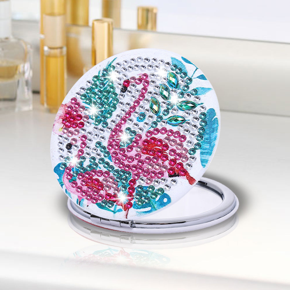 DIY Diamond Art Mosaic Makeup Mirror Art Craft Set Flamingo Paint by Number Kits