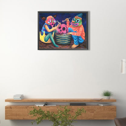 Monster Eating Ice Cream - Full Round Drill Diamond Painting 40*30CM