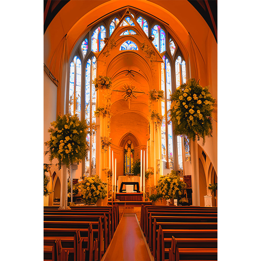 Church Decoration For Wedding - Full Round Drill Diamond Painting 40*60CM