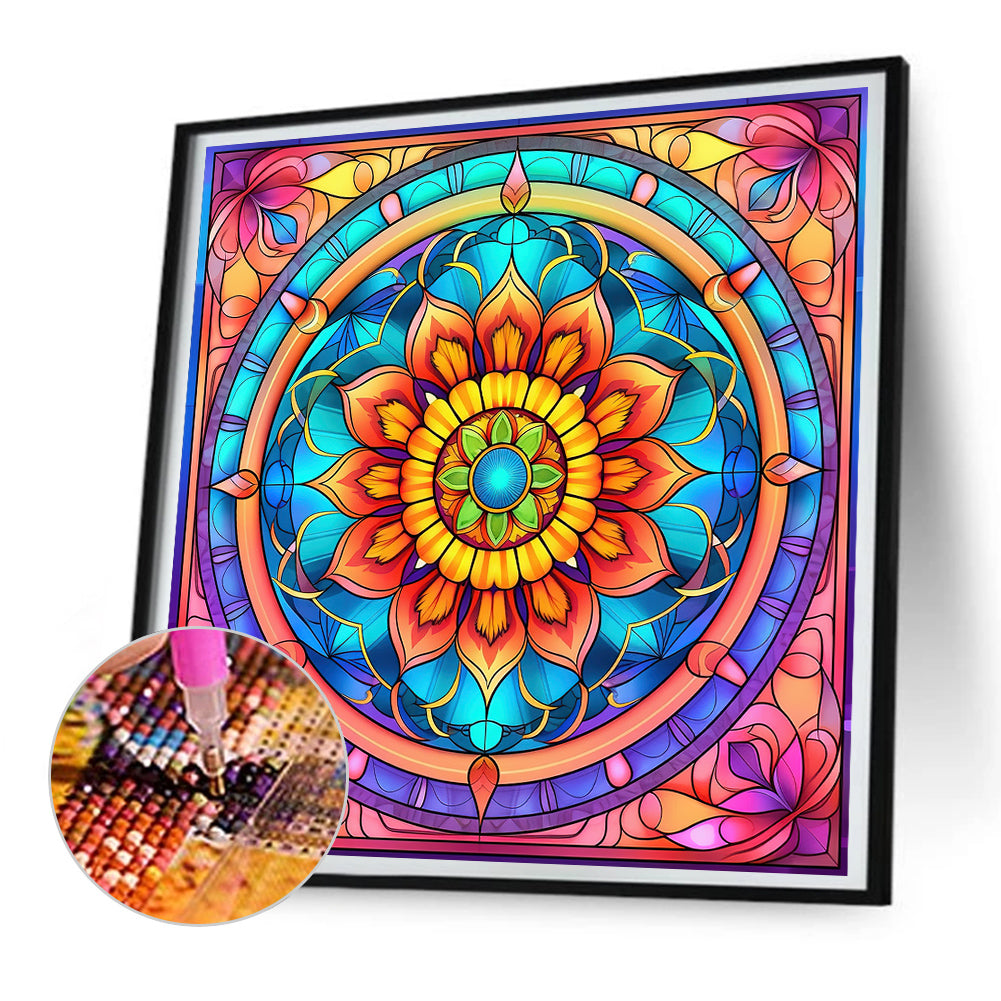 Mandala Glass Painting - Full Round Drill Diamond Painting 30*30CM