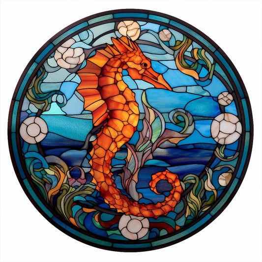 Seahorse Glass Painting - Full Round Drill Diamond Painting 30*30CM