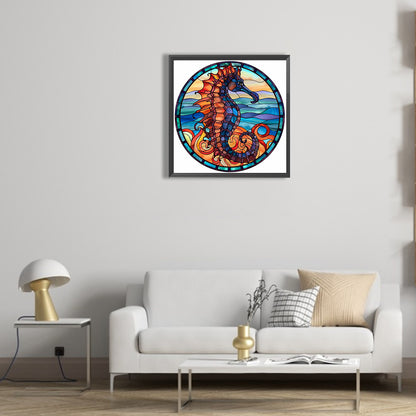 Seahorse Glass Painting - Full Round Drill Diamond Painting 30*30CM