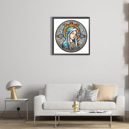 Jesus And The Virgin Glass Painting - Full Round Drill Diamond Painting 30*30CM