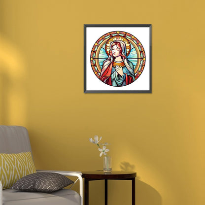 Jesus And The Virgin Glass Painting - Full Round Drill Diamond Painting 30*30CM