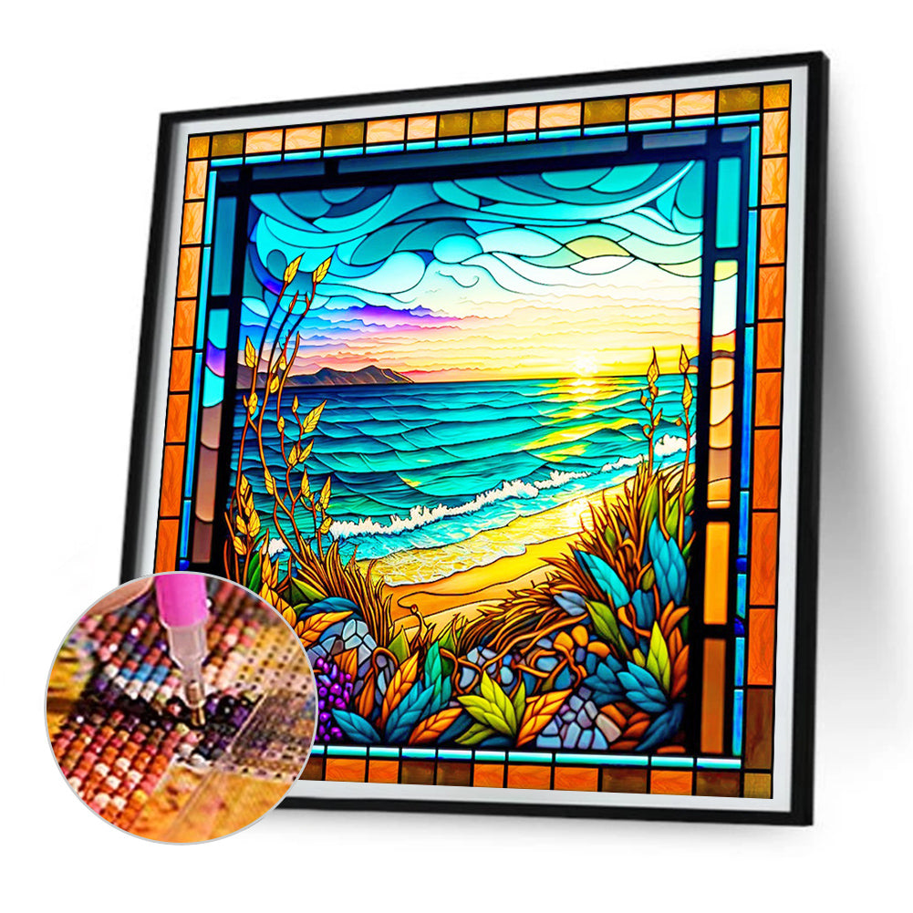 Sea View - Full Round Drill Diamond Painting 30*30CM
