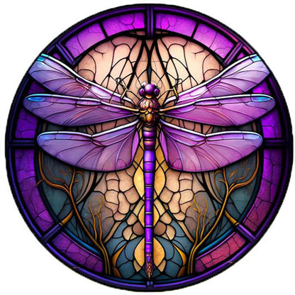 Glass Painting Dragonfly - Full Square Drill Diamond Painting 40*40CM