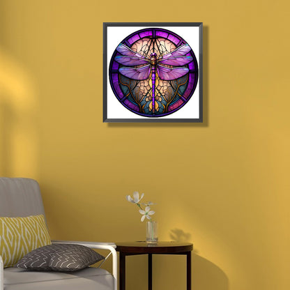 Glass Painting Dragonfly - Full Square Drill Diamond Painting 40*40CM