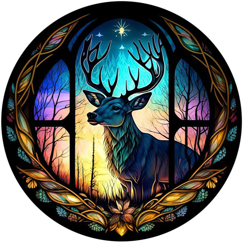 Glass Painted Deer - Full Square Drill Diamond Painting 40*40CM